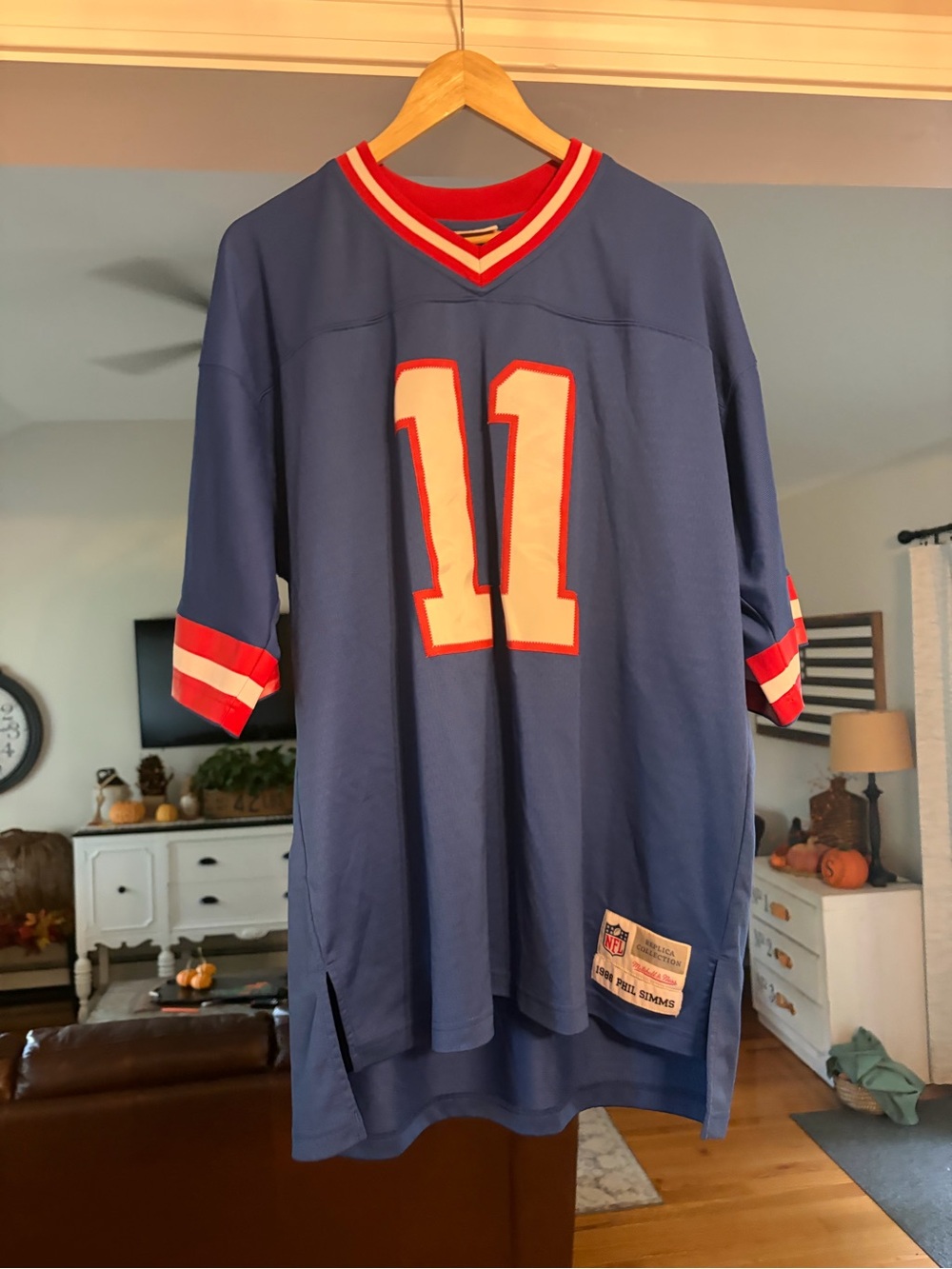 Vintage Mitchell & Ness New York Giants Phil Simms 1986 Throwback Jersey